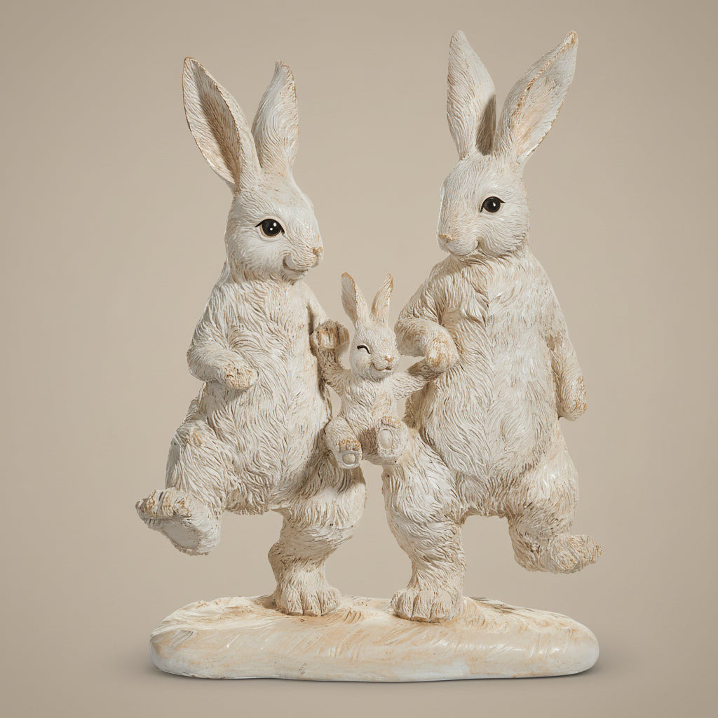 11" Textured Bunny Family