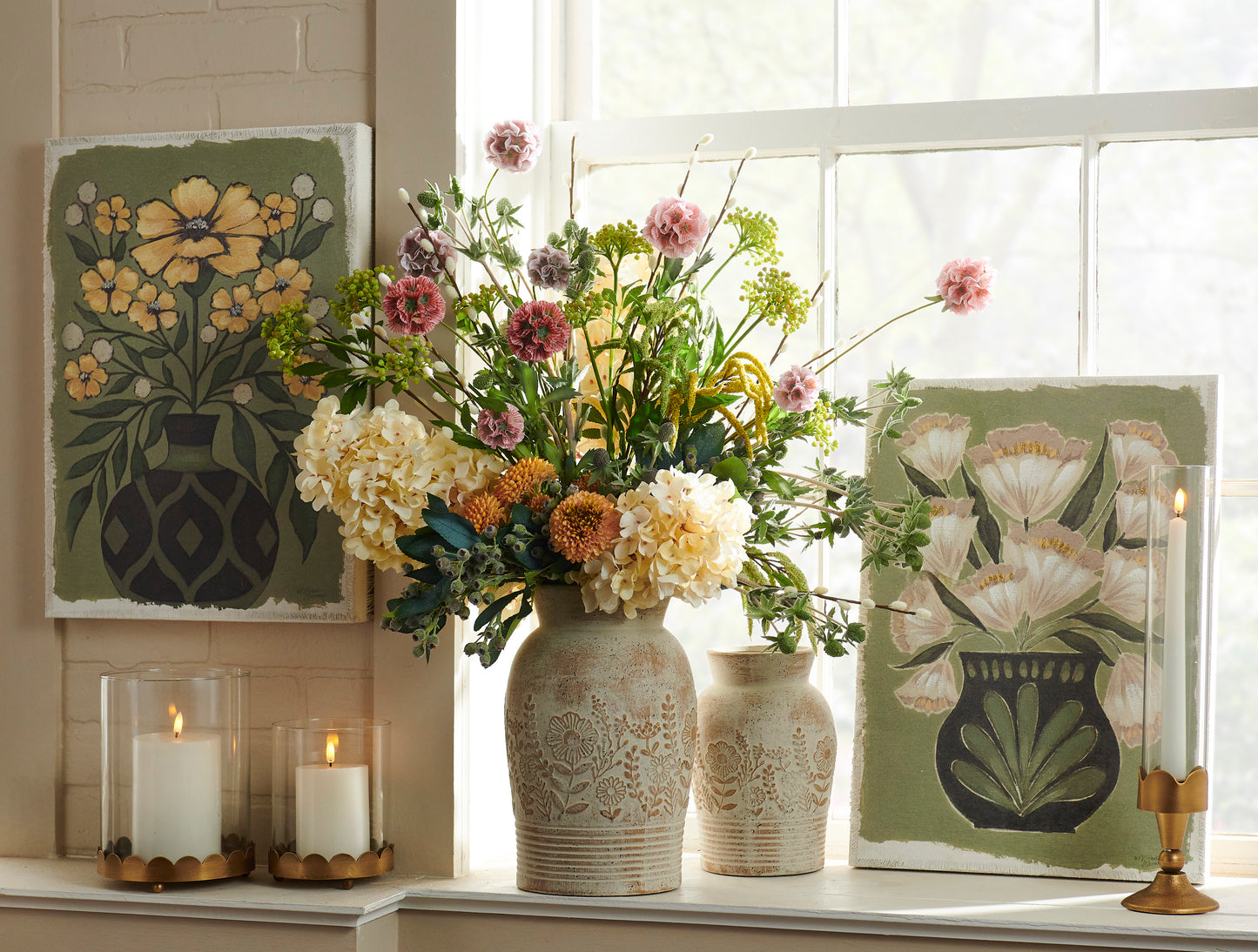 30" Textured Floral Ball Spray