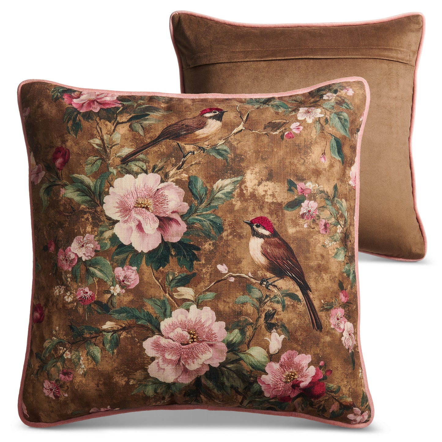 18" Blushing Bird Pillow