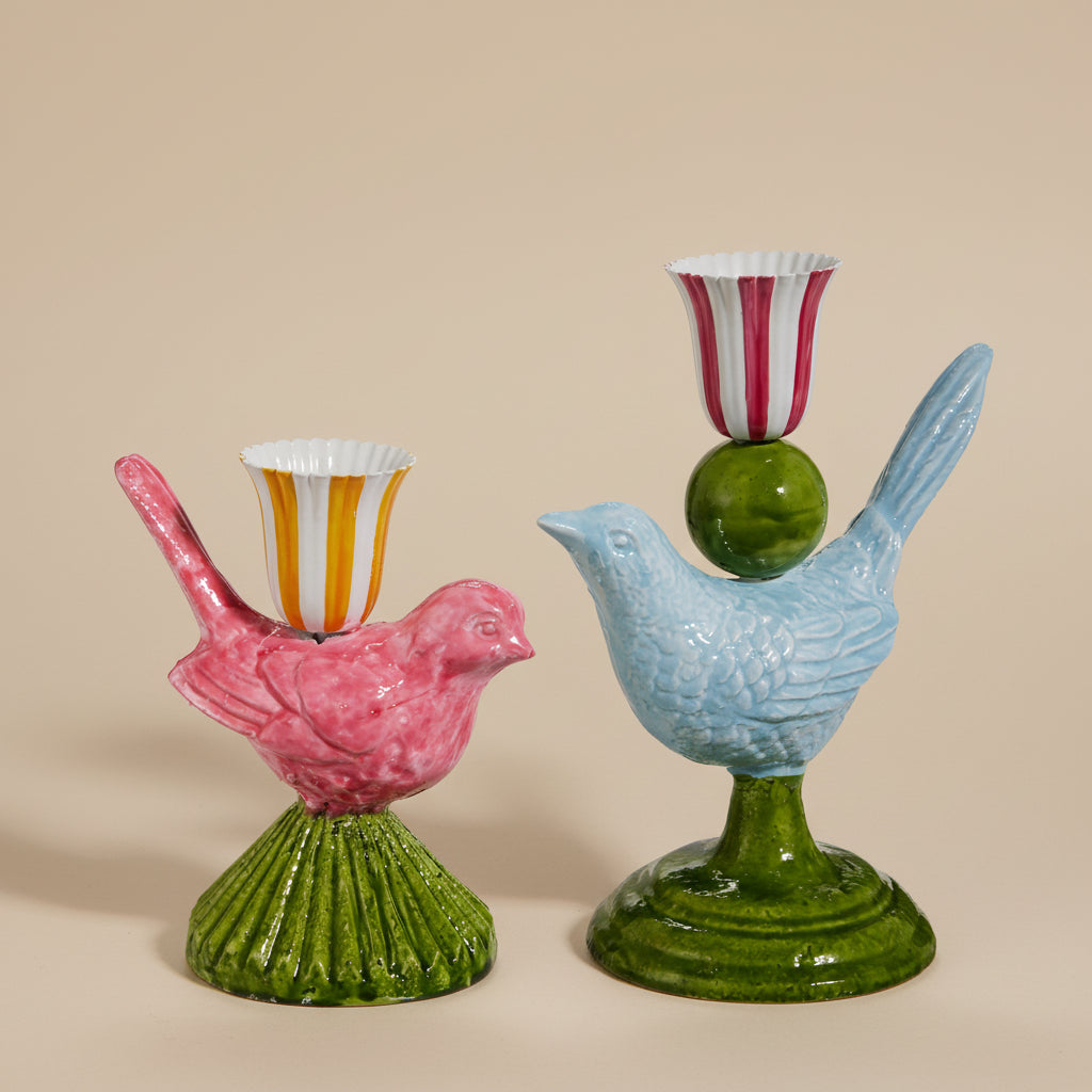 6.75" Bird Candlesticks
