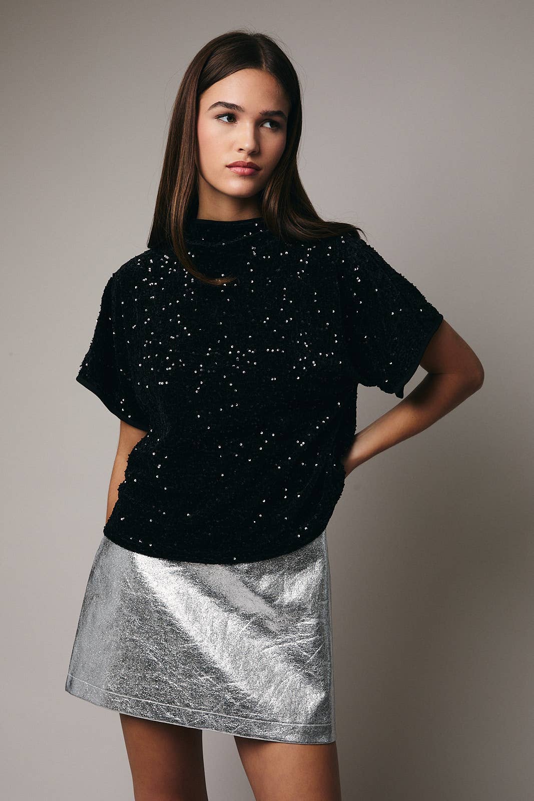 High Society Sequin Velvet Top