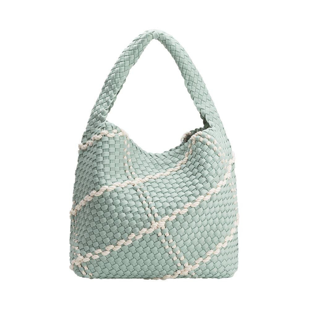 Johanna Woven Shoulder Bag - Seafoam