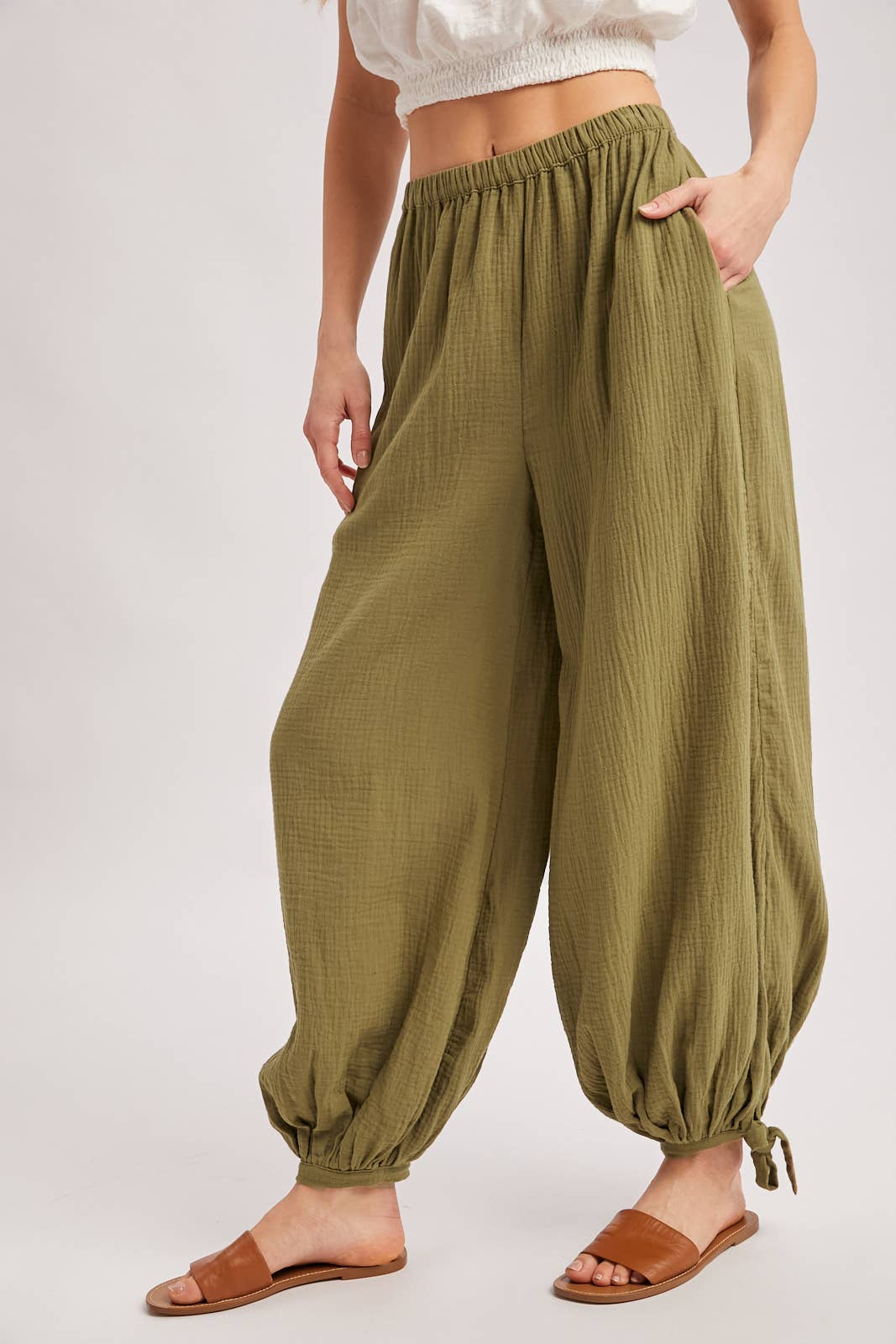 Portia Gauze Balloon Jogger Pants