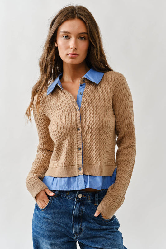 Serena Mixed Media Cardigan