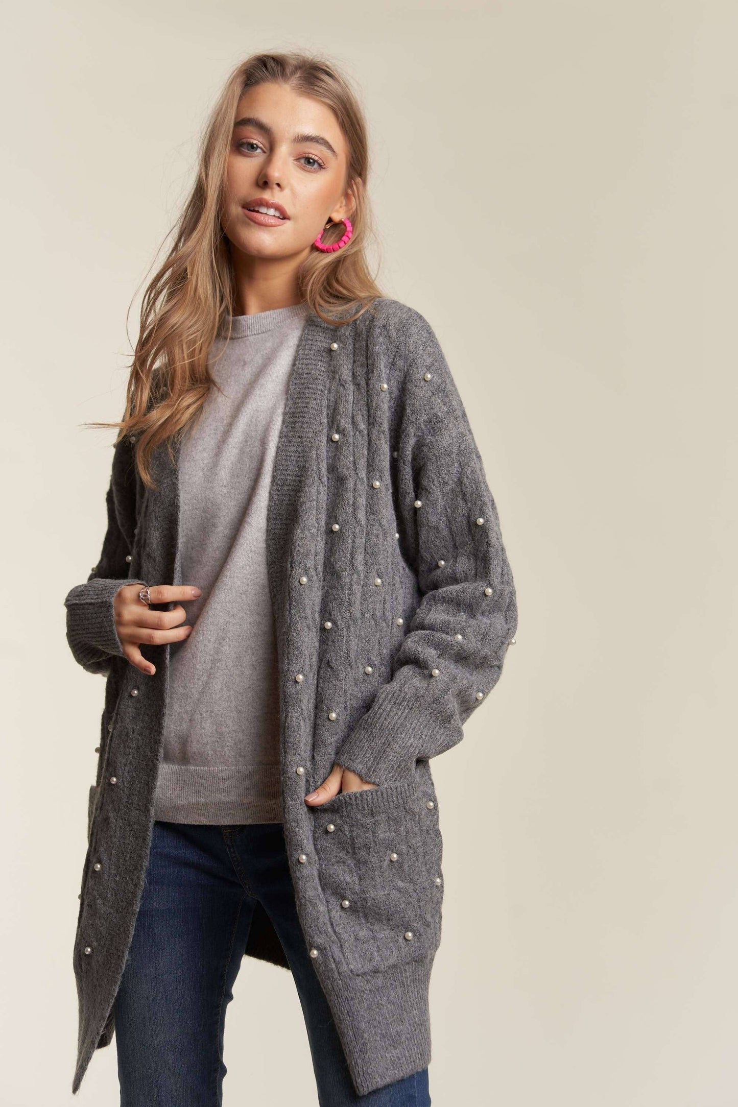 Allie Pearl Detail Cardigan