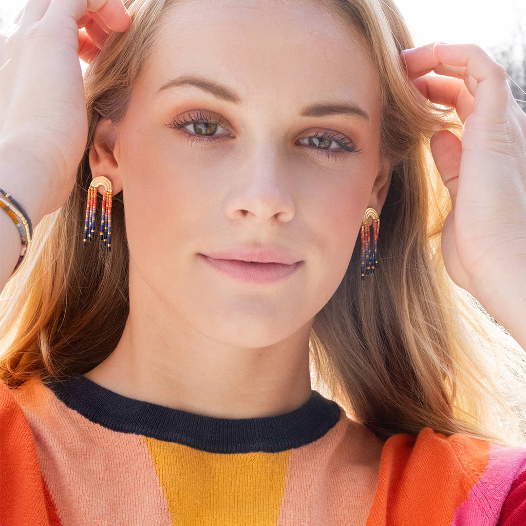 Miyuki Rainbow Fringe Earring - Three Colors
