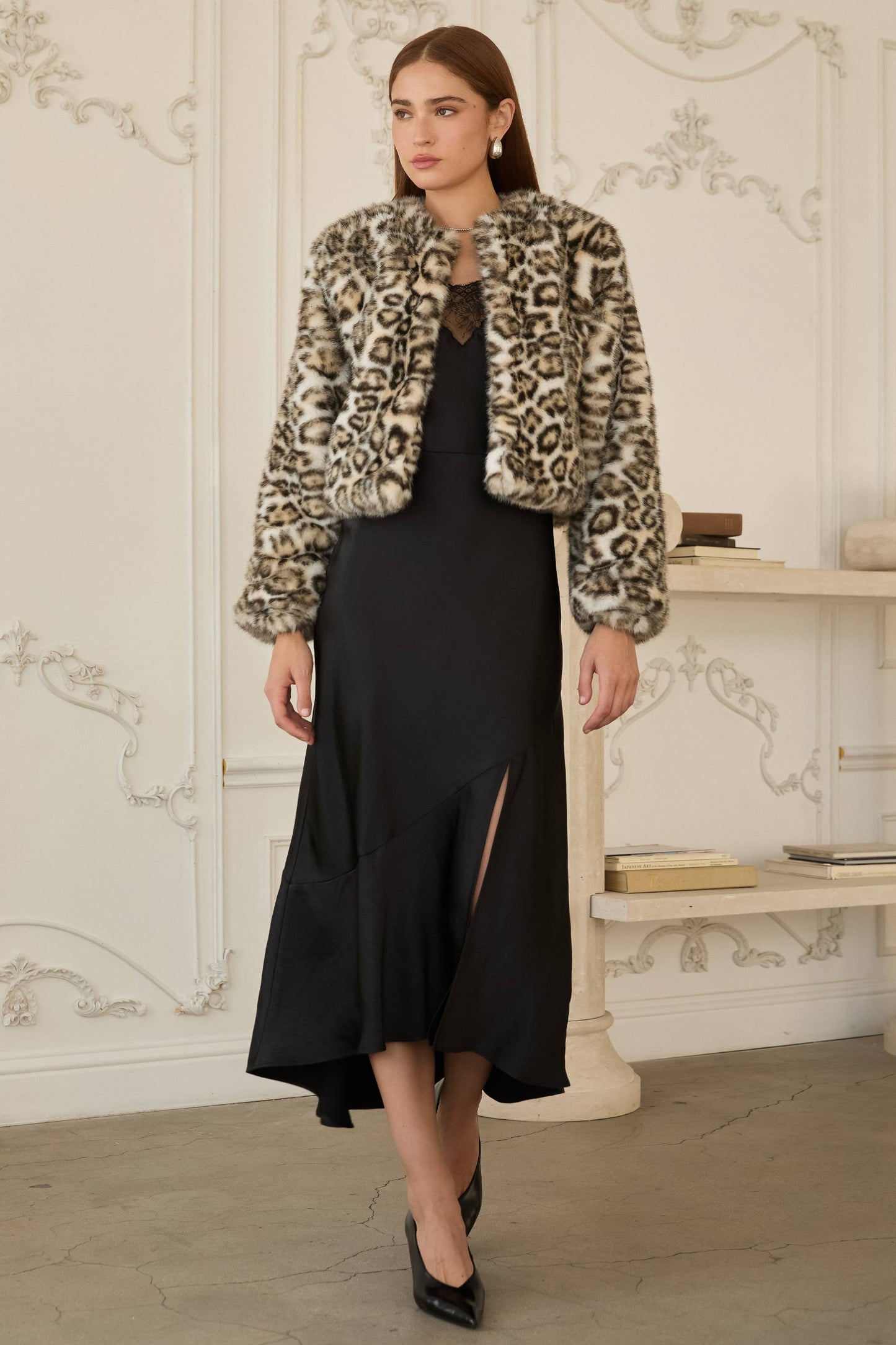 Reagan Animal Print Faux Fur Jacket