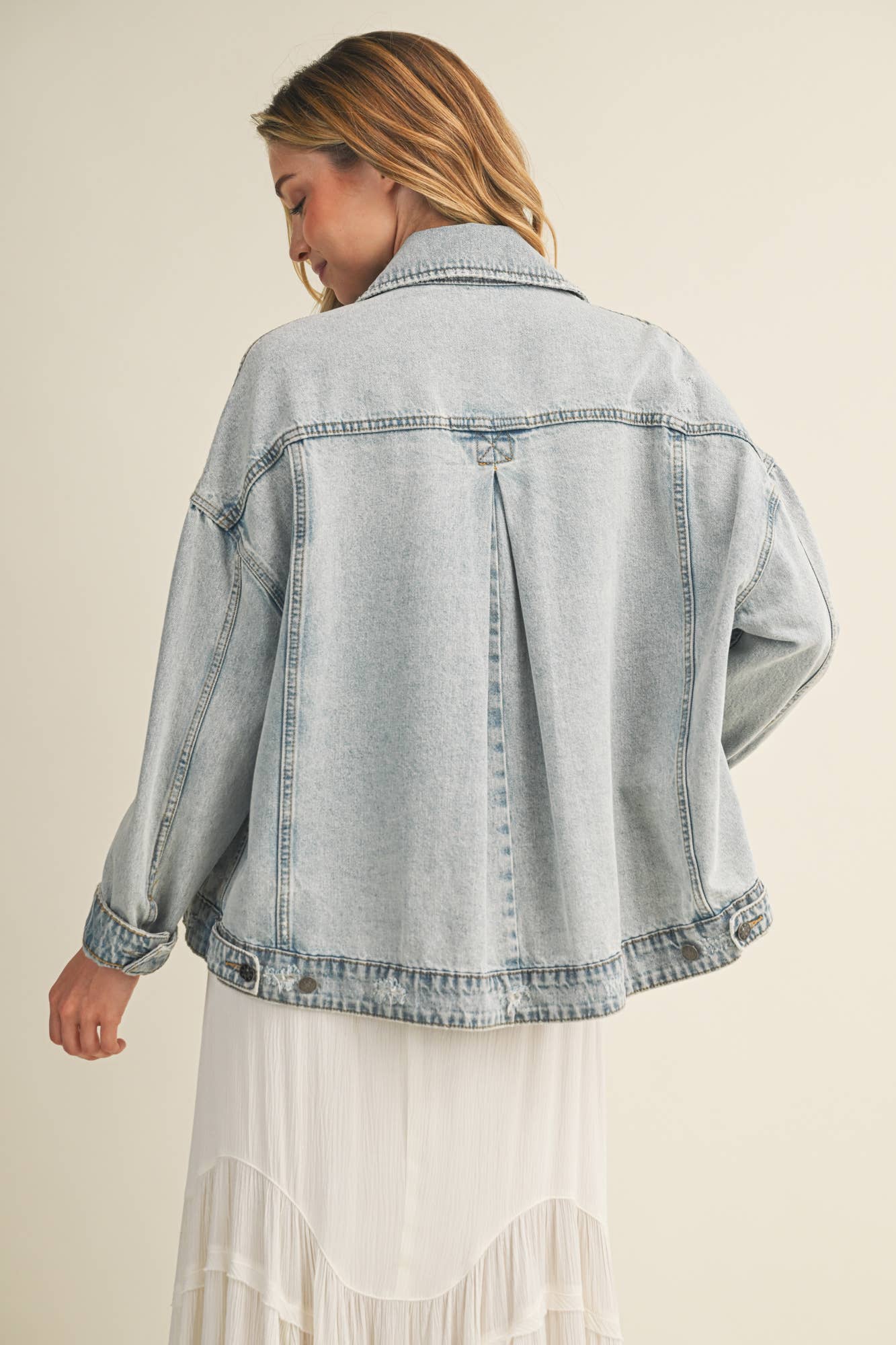 Katrina Back Pleated Denim Jacket