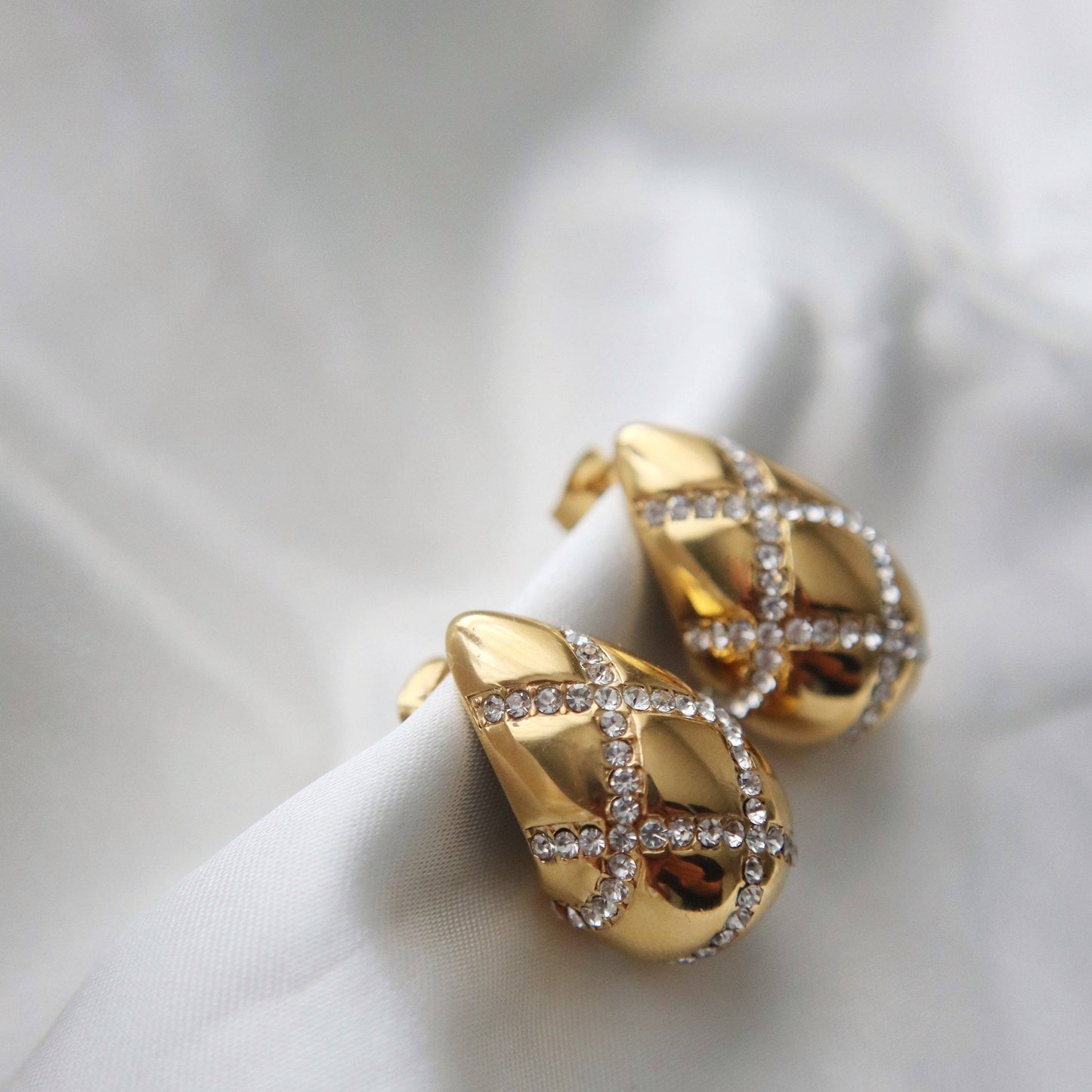 Pave Drop Earrings