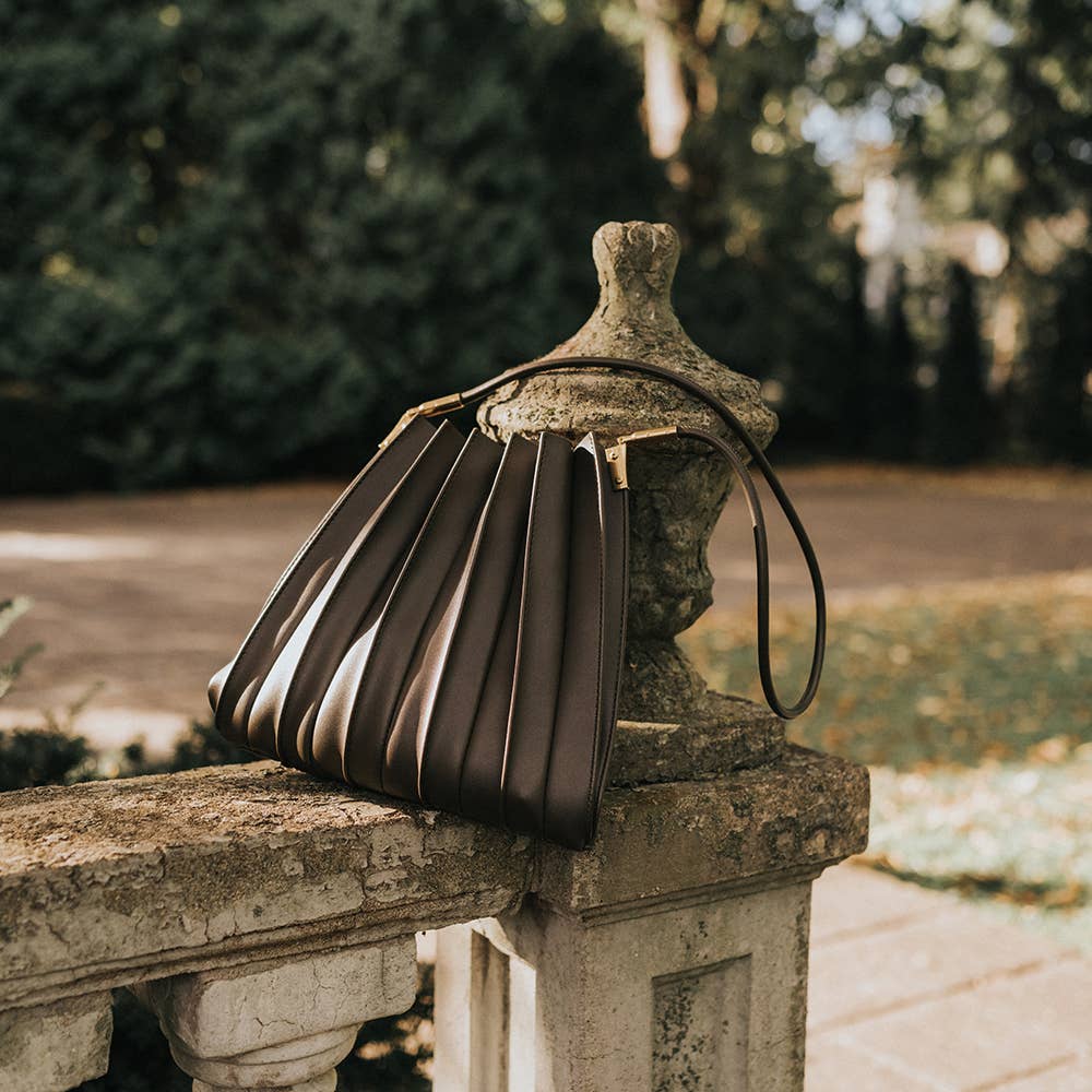 Carrie Pleated Shoulder Bag- Olive