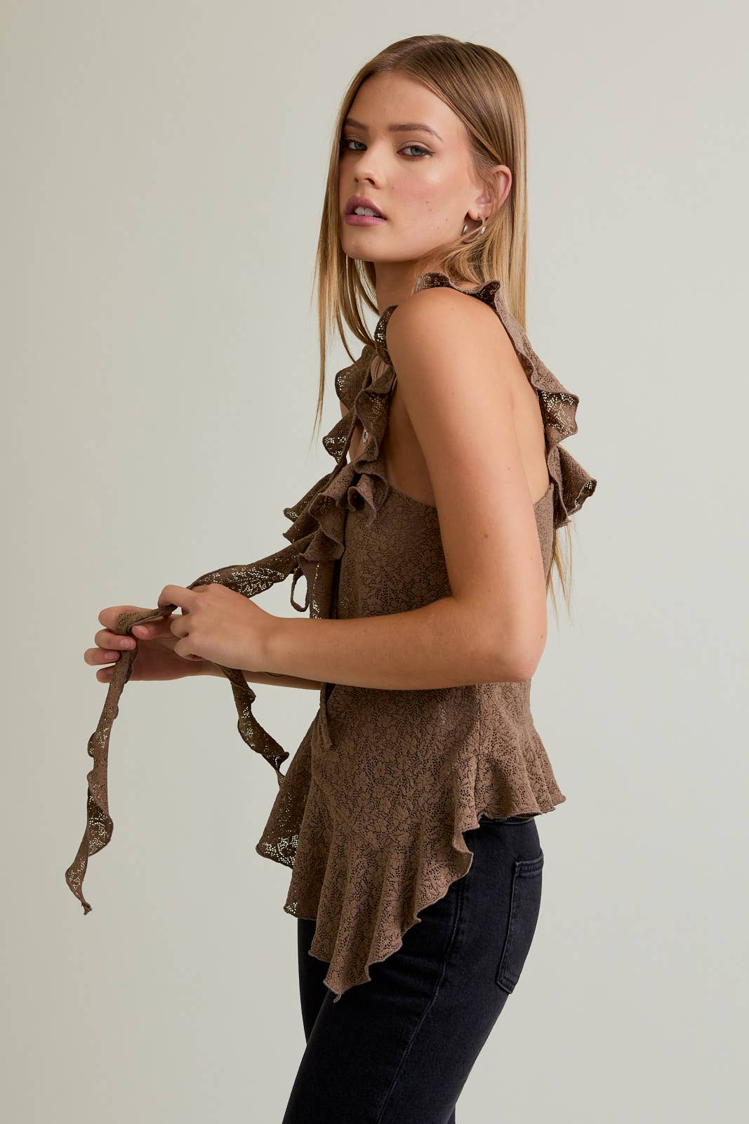Kendra Lace Ruffle Top