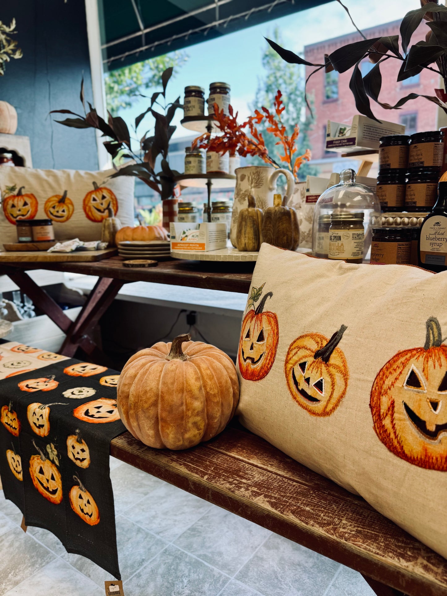 Flocked Harvest Pumpkins