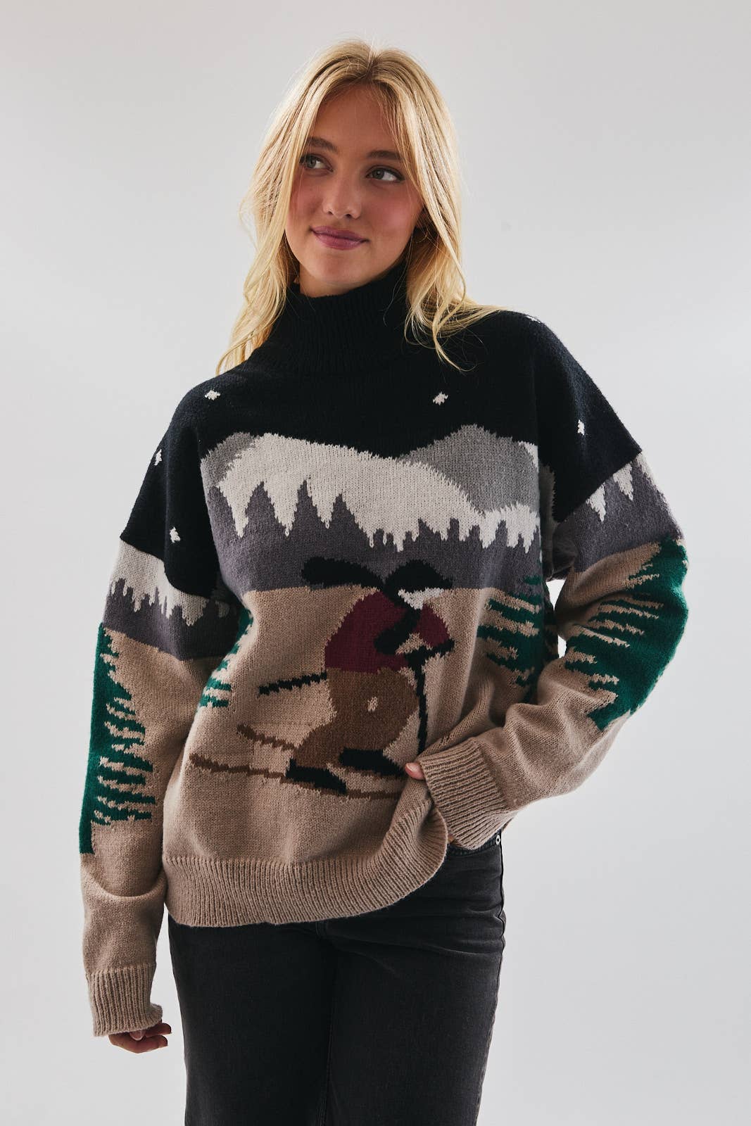 Hit The Slopes Mock Neck Sweater