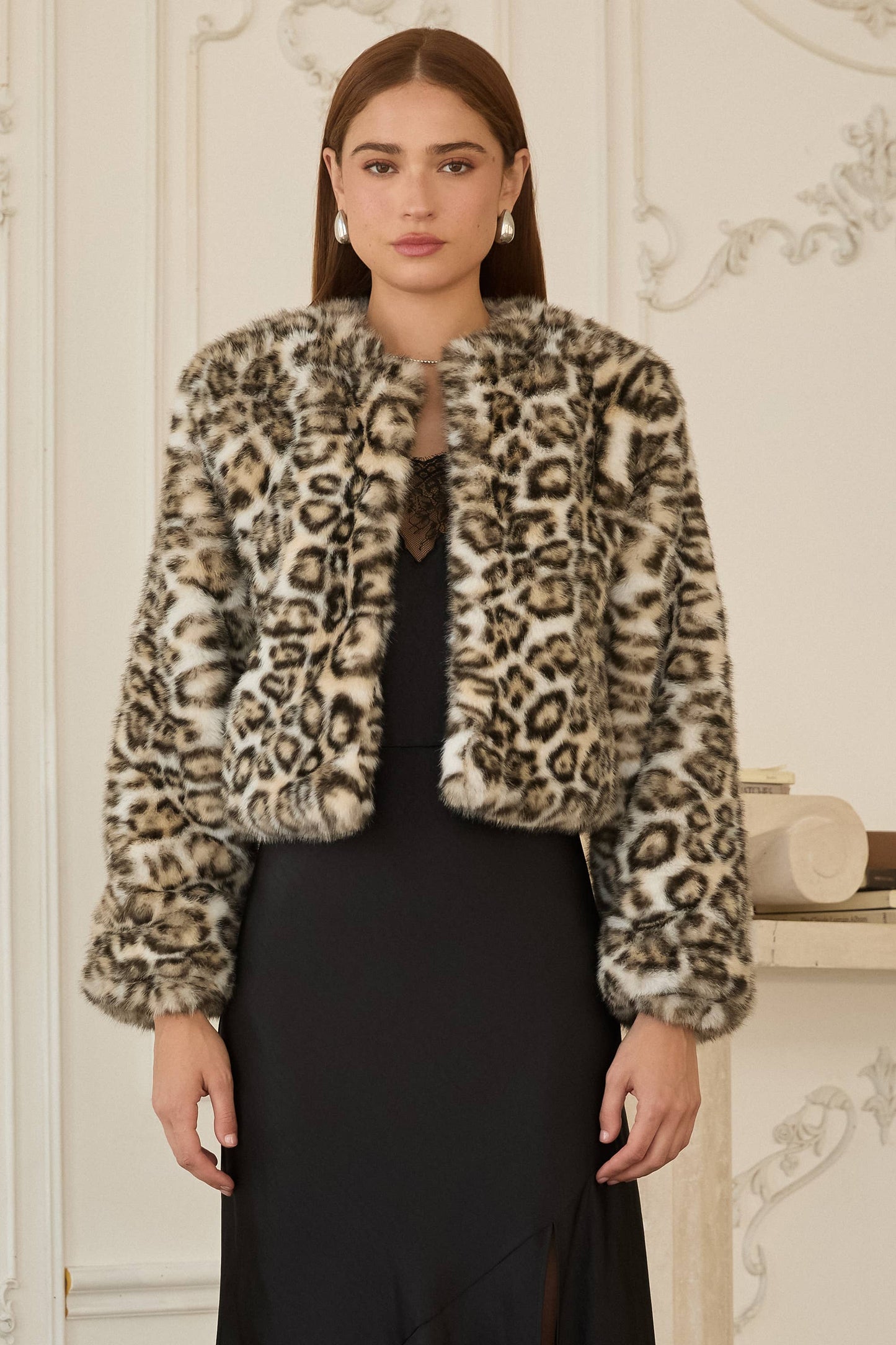 Reagan Animal Print Faux Fur Jacket