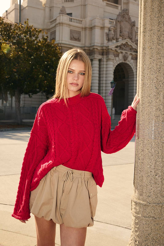 Jewel Cable Knit Sweater
