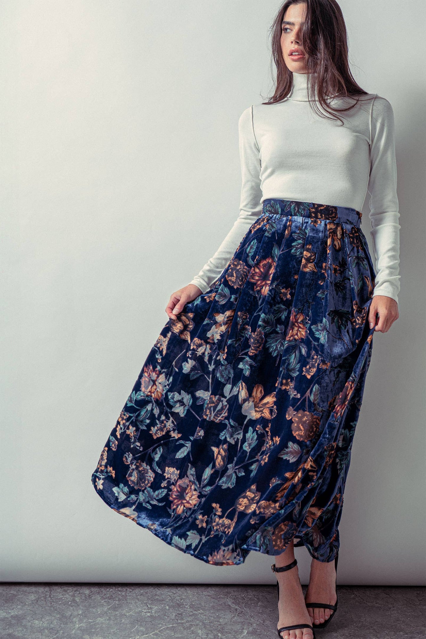 Midnight Garden Velvet Skirt