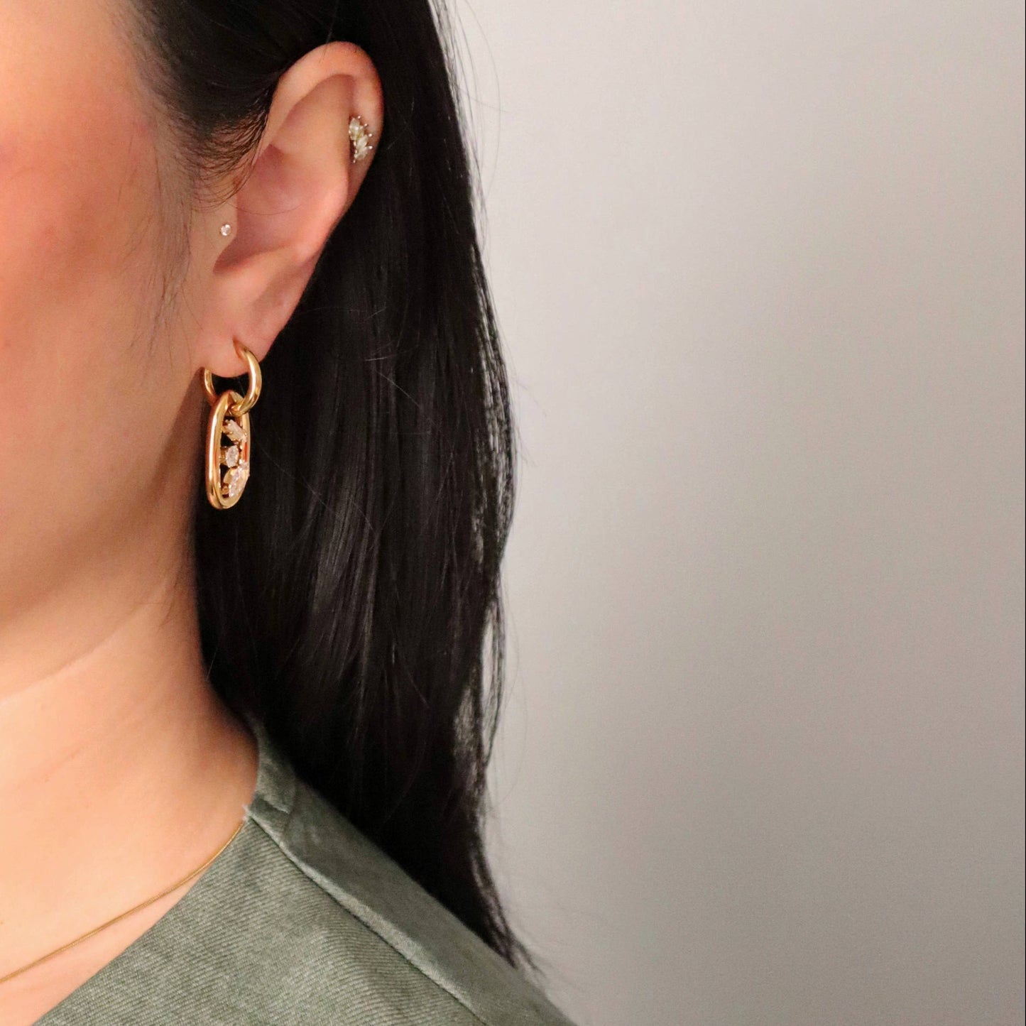 Florence Oval Drop Hoops