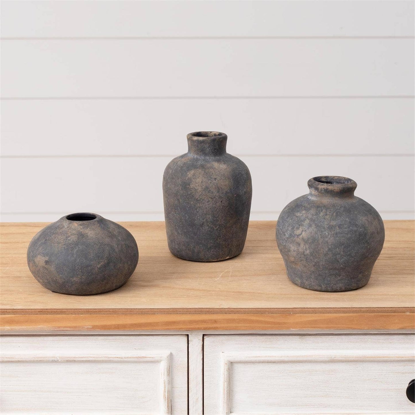 Distressed Grey Bud Vases