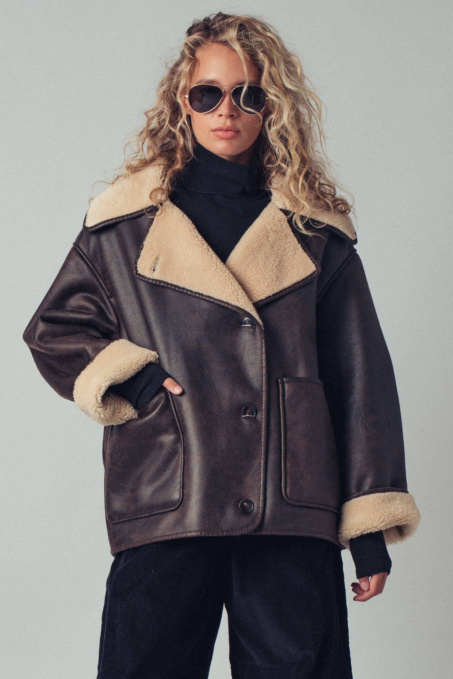 Midnight Run Aviator Leather Jacket