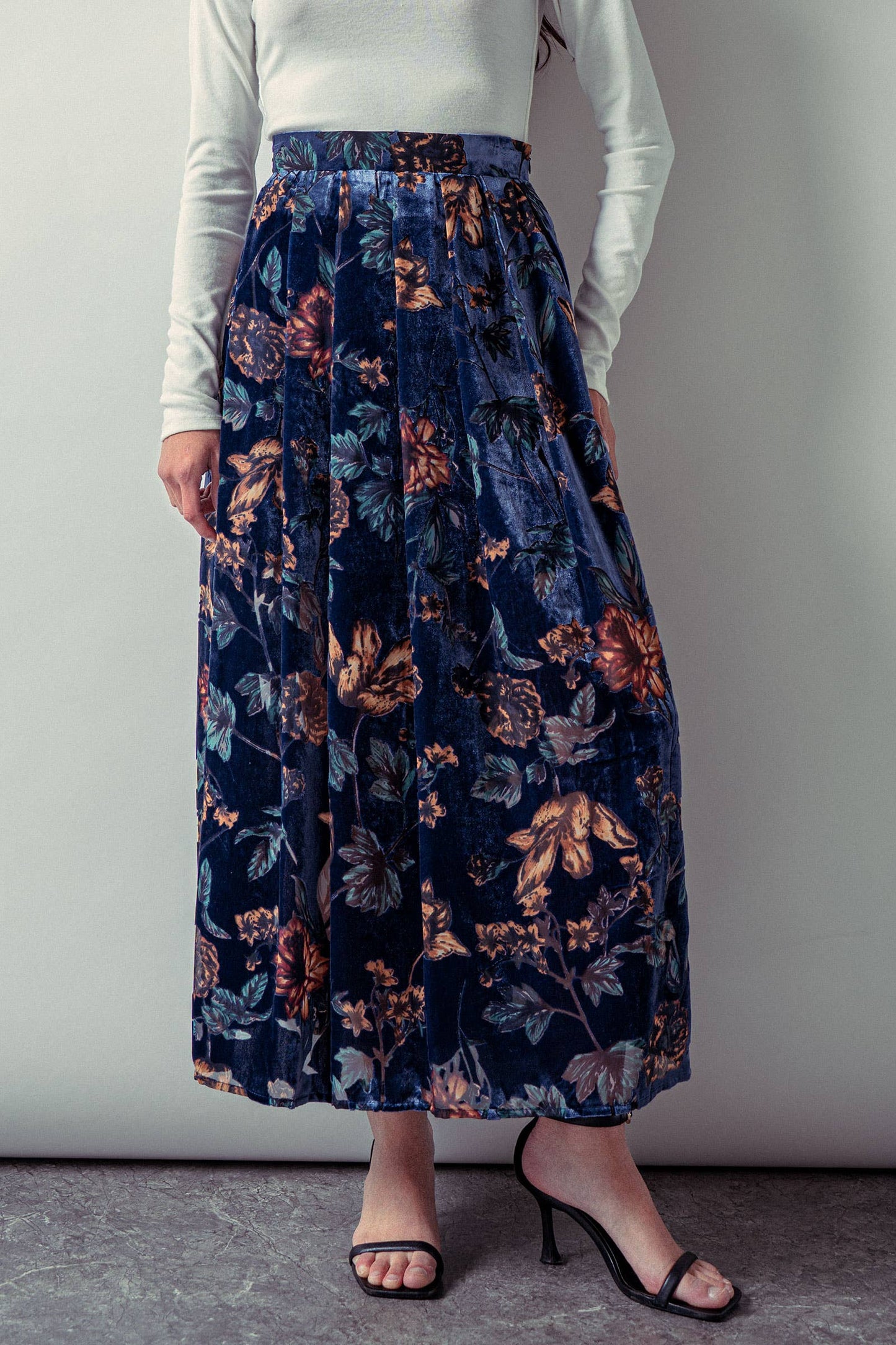 Midnight Garden Velvet Skirt