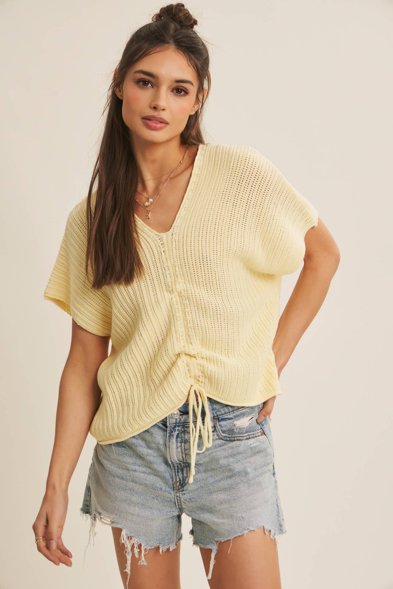 Lola Ruched Tie Sweater