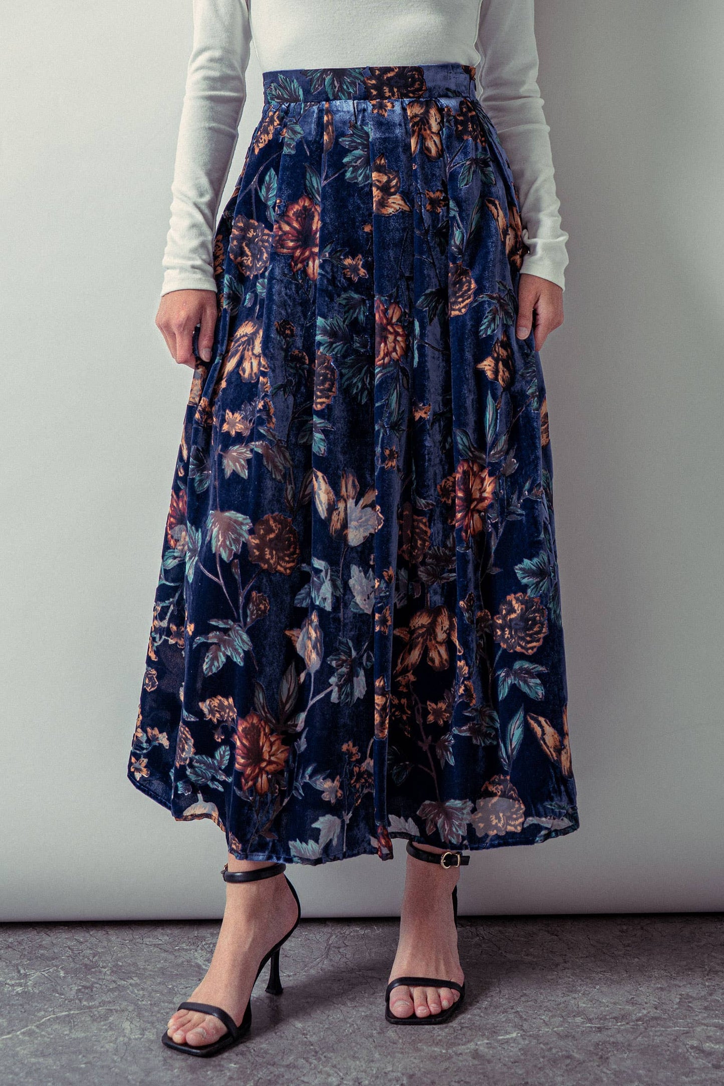 Midnight Garden Velvet Skirt