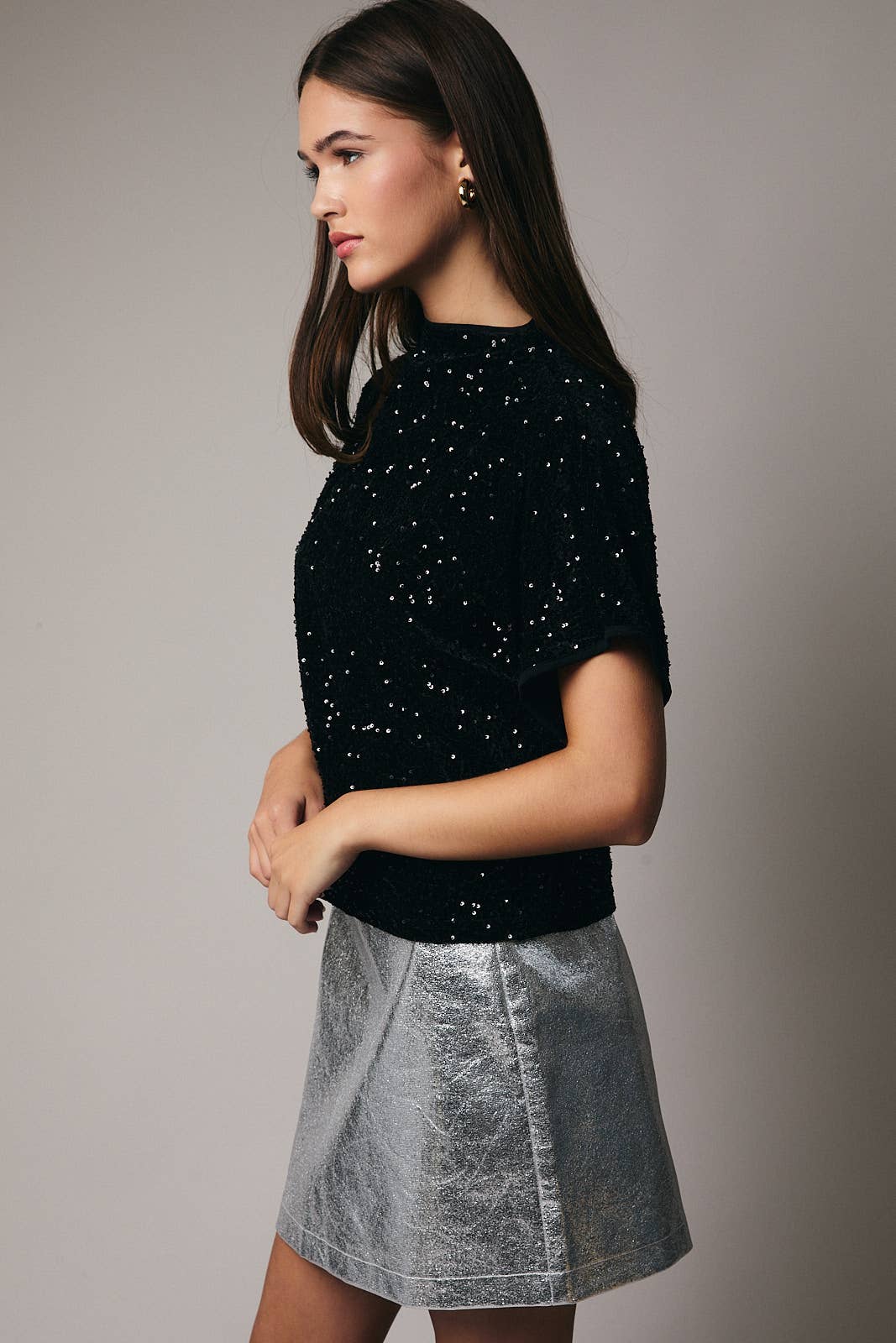 High Society Sequin Velvet Top