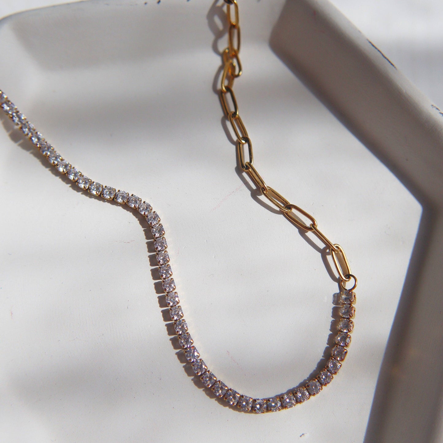 Celine CZ Paperclip Necklace
