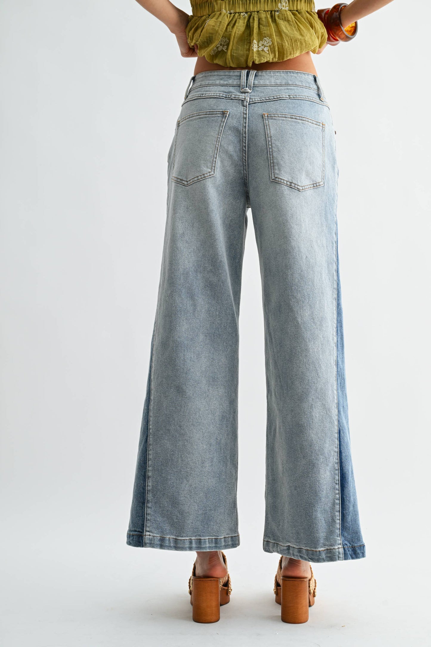 Sasha Two Tone Wide Leg Jeans