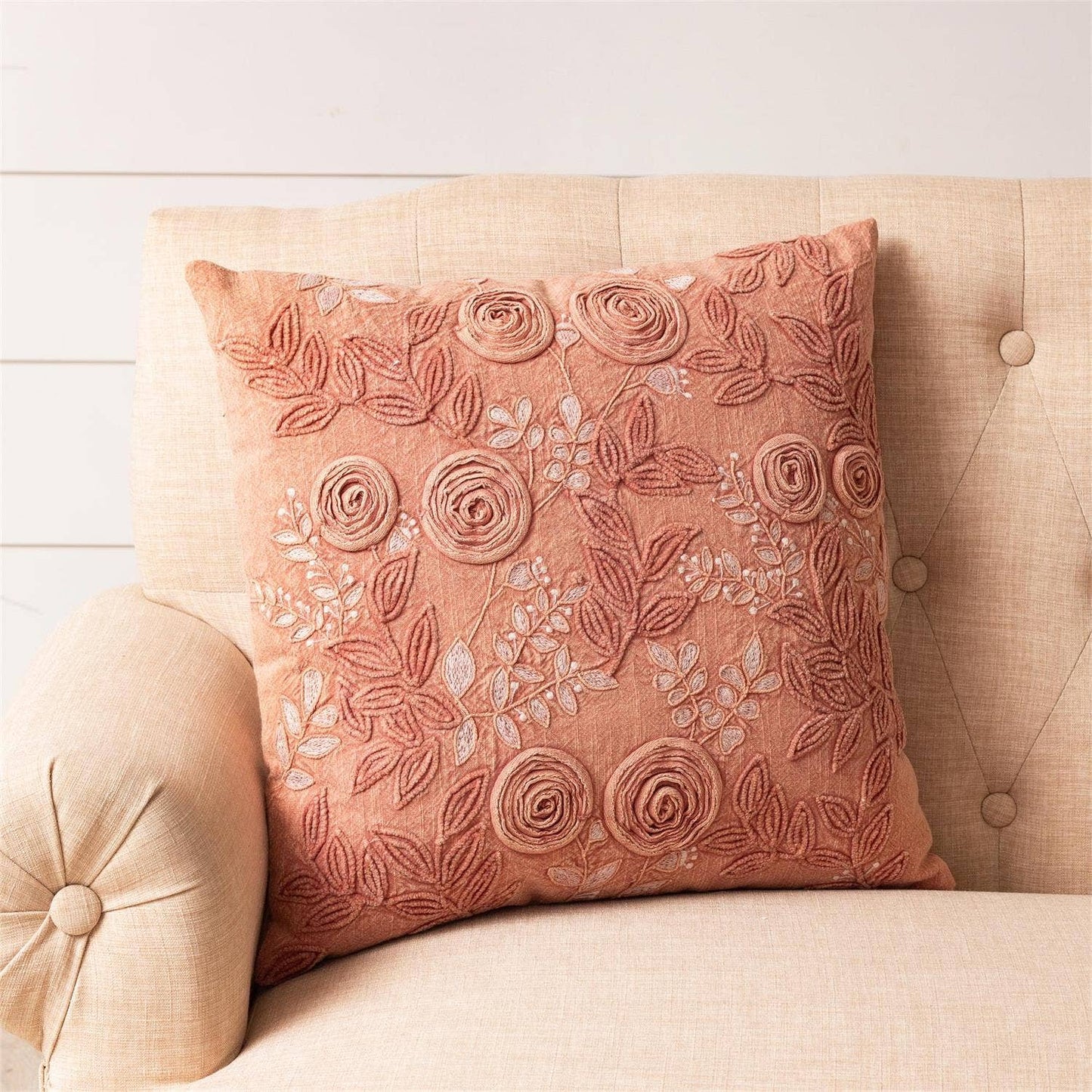 Vintage Rose Throw Pillow