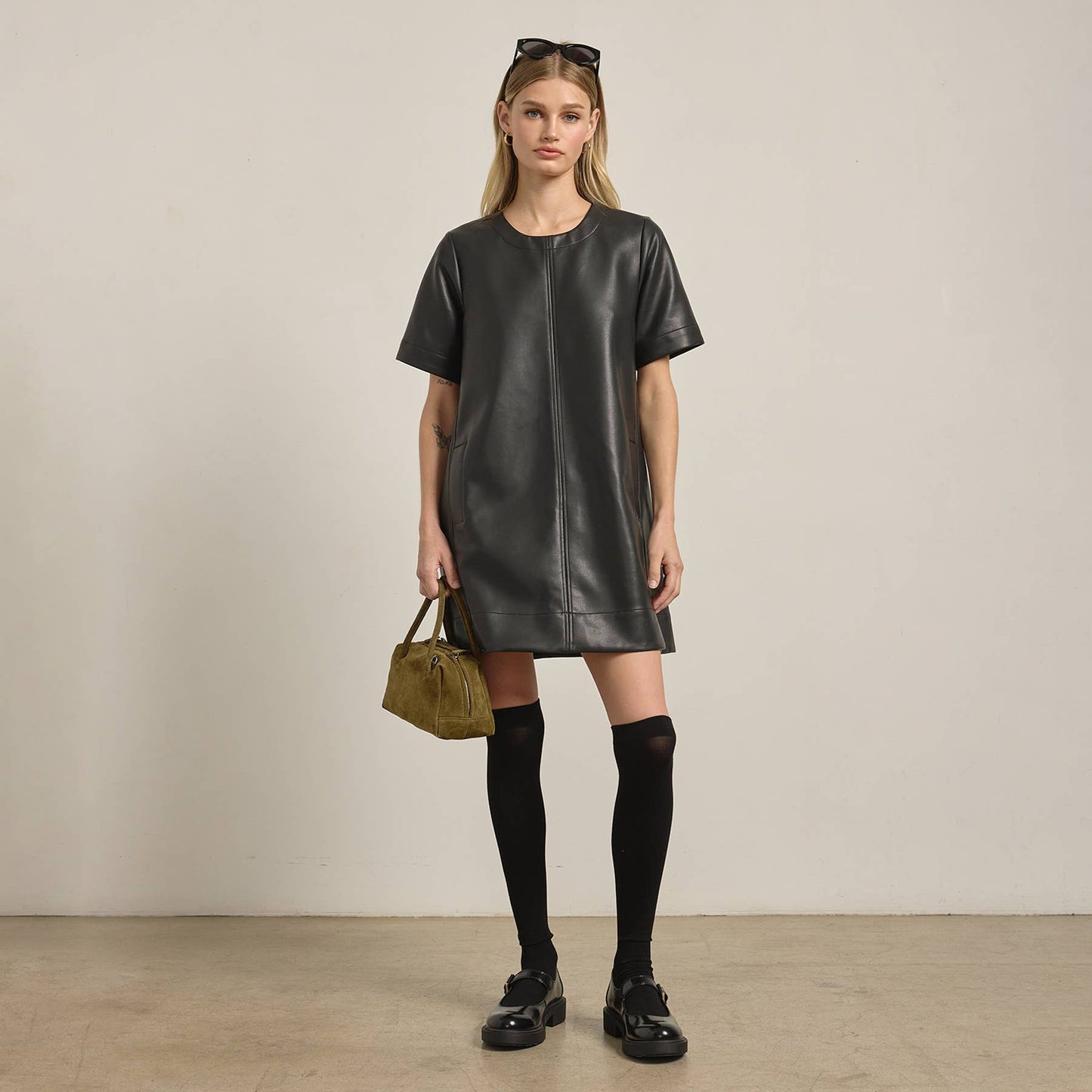 Isabella A-Line Leather Dress