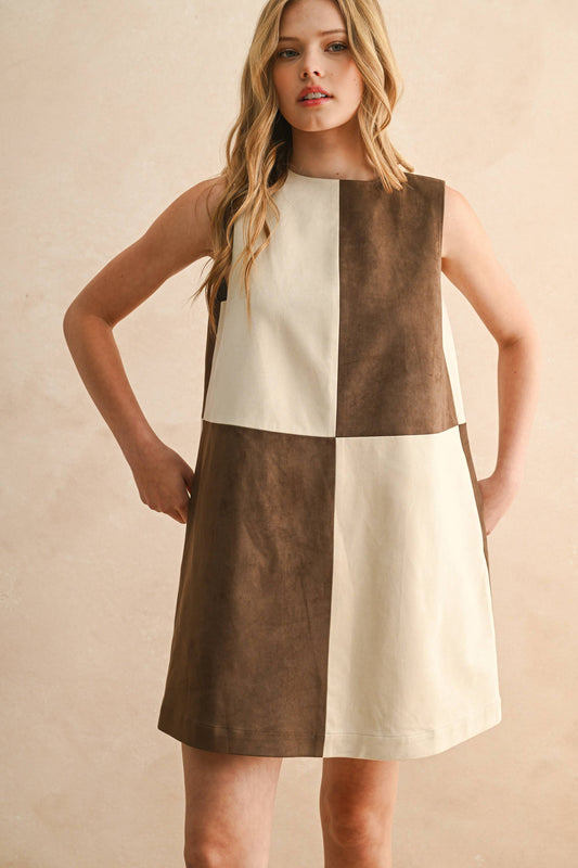 Jana Suede Color Block Dress