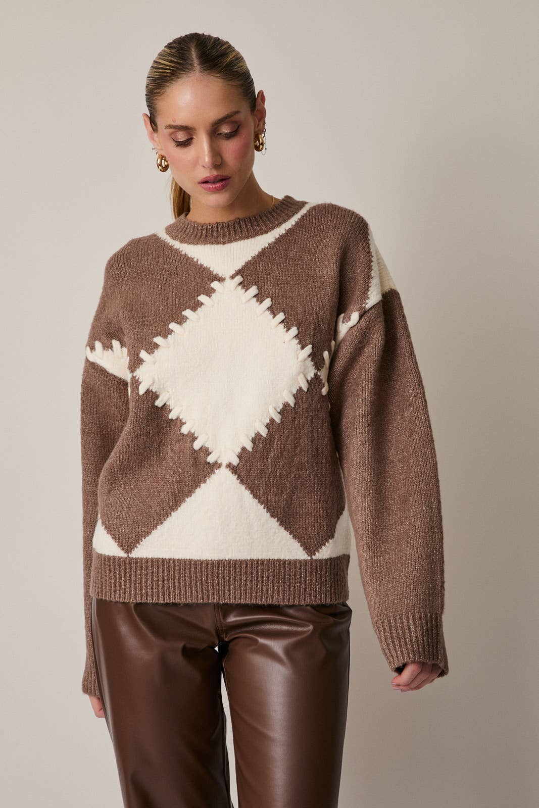 Parker Stitch Argyle Sweater