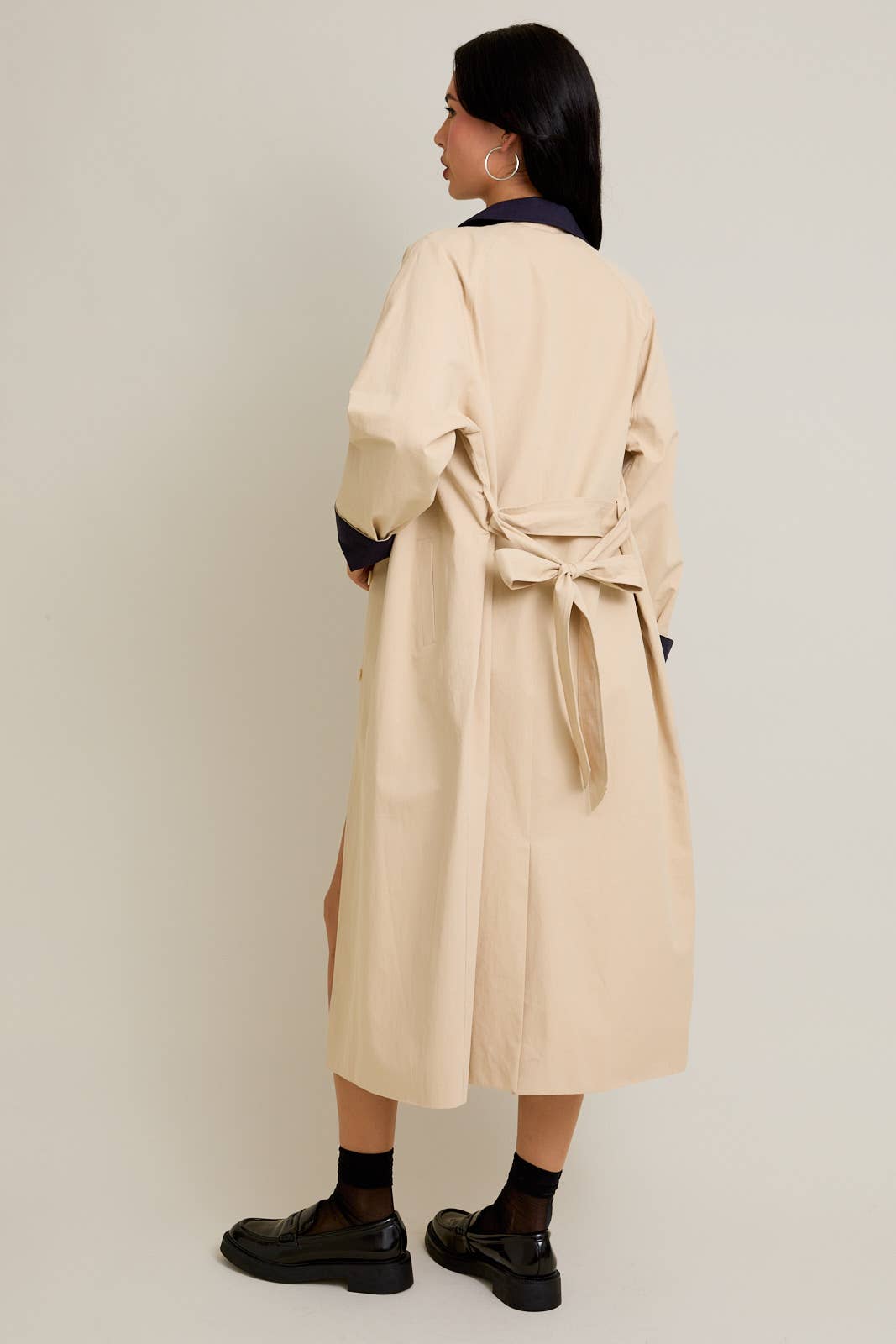 Rya Contrast Collar Trench Coat