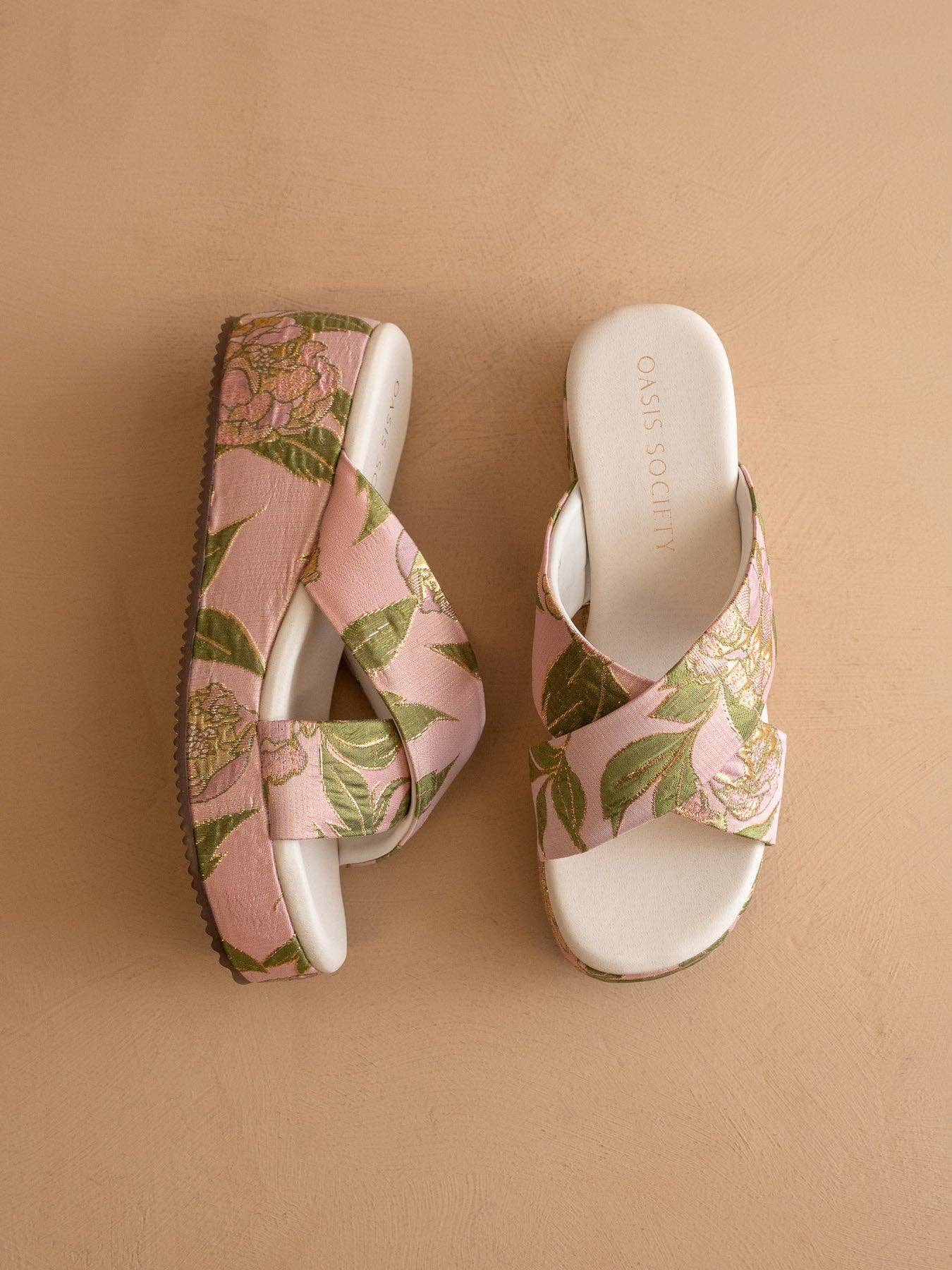 The Fresno | Rose Garden Raffia Platform Sandal