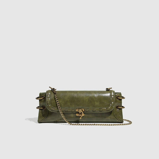 Jewel Lock Chain Crossbody Clutch