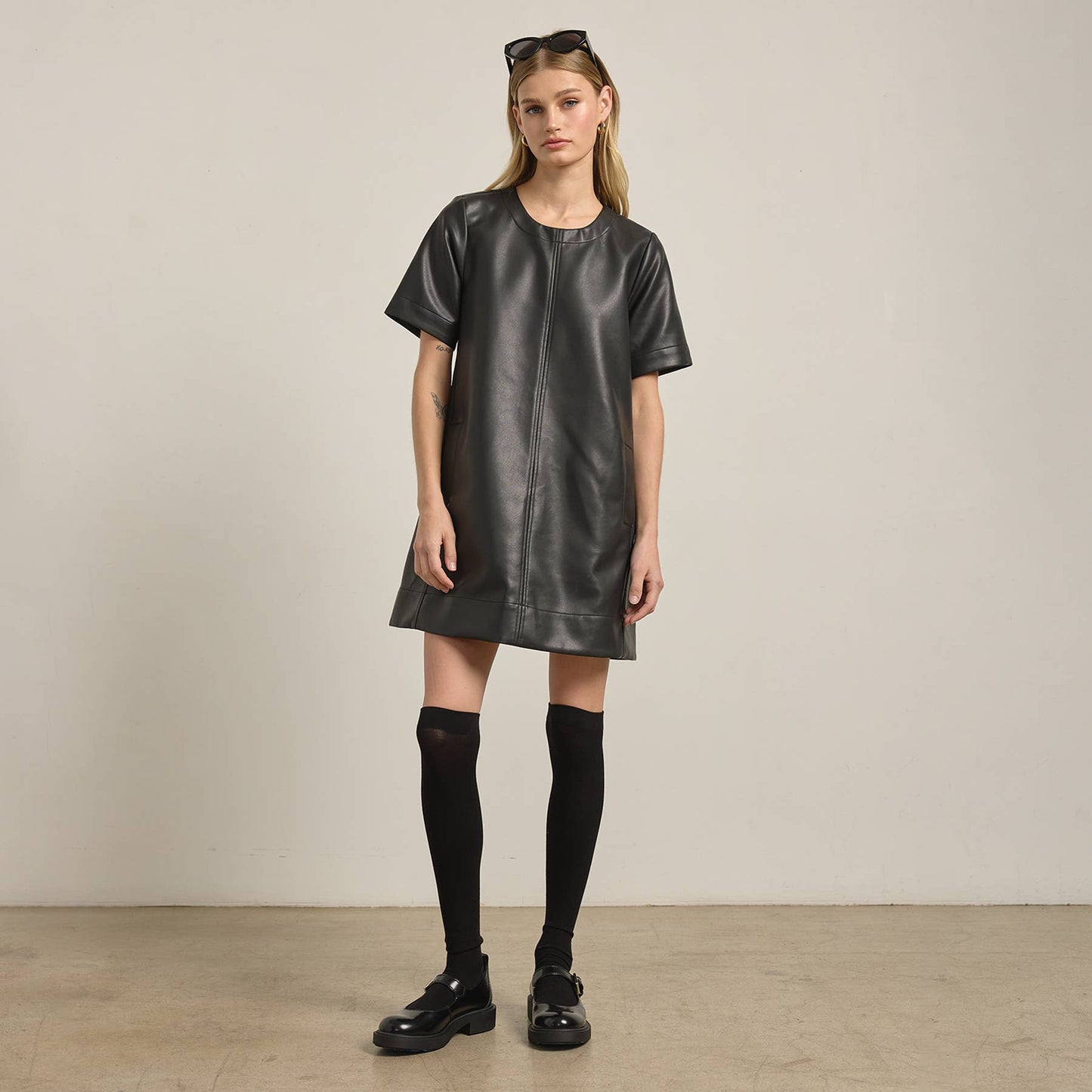 Isabella A-Line Leather Dress