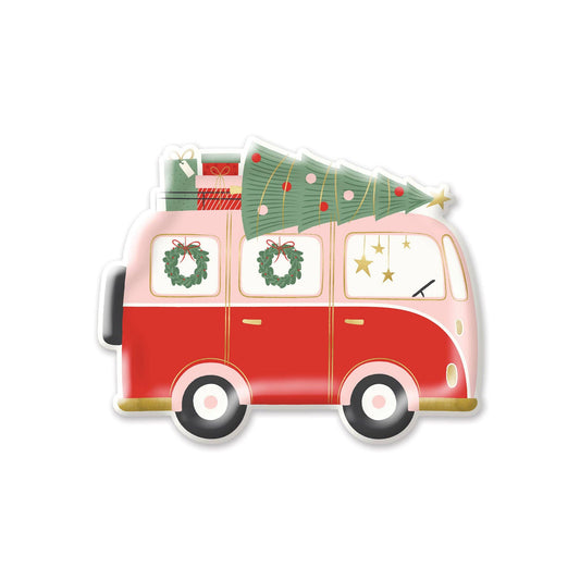 Christmas Van Paper Plate