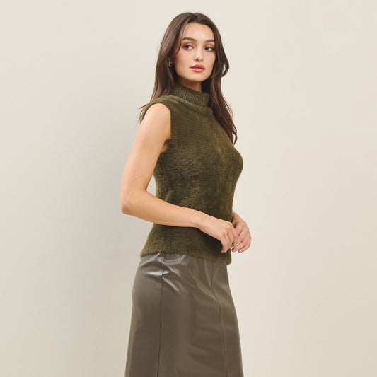 Abigail Furry Mock Neck Sweater