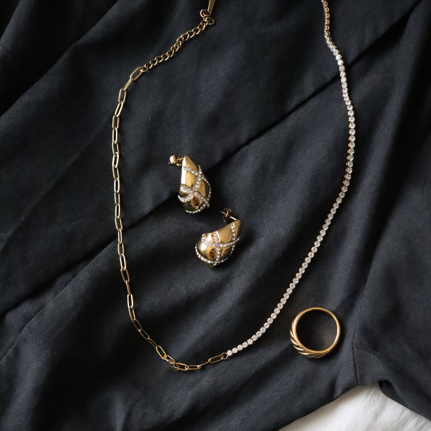 Pave Drop Earrings