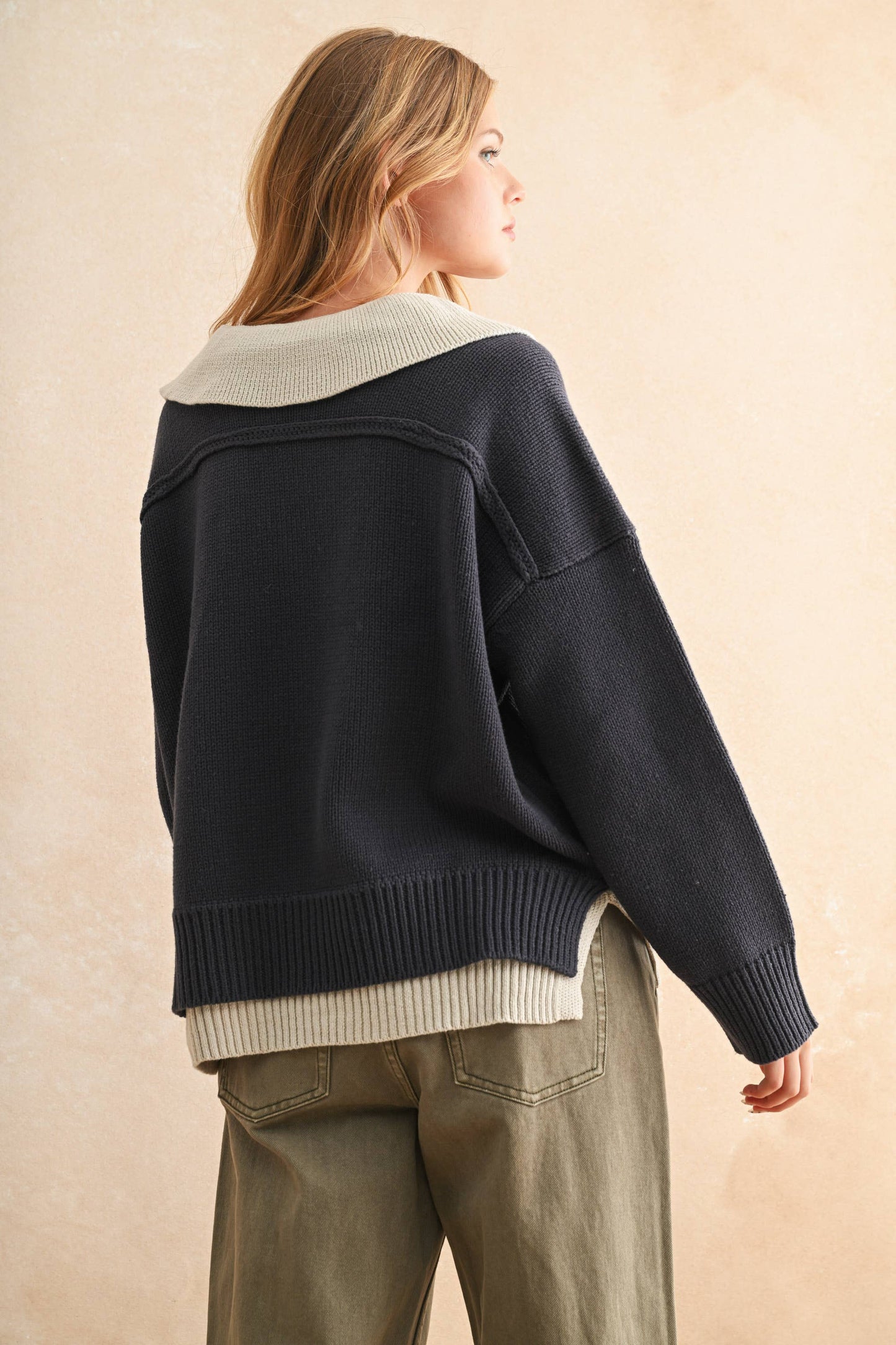 Ellie Contrast Layer Sweater