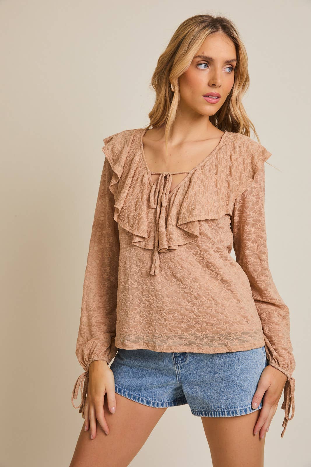 Katrina Ruffle Tie Top