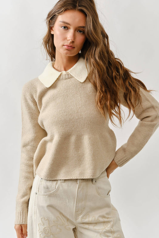 Drea Contrast Collar Sweater