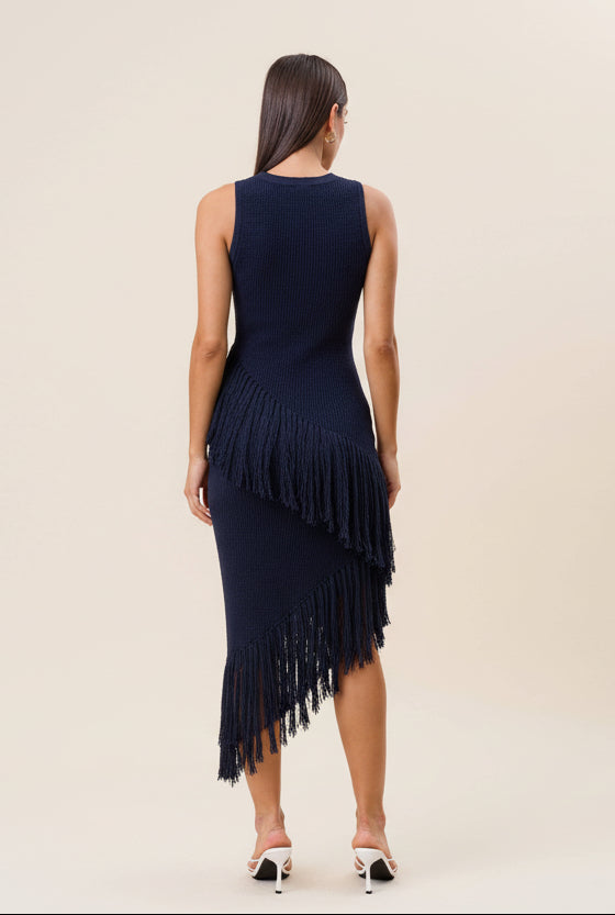 Brooklyn Asymmetric Fringe Dress
