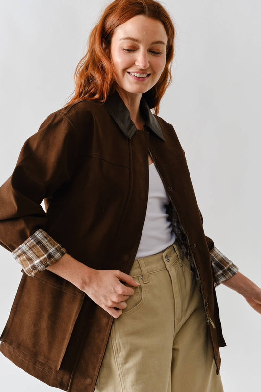 Quinn Contrast Barn Jacket- Two Colors