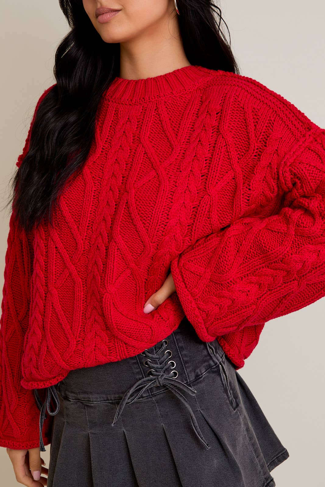 Jewel Cable Knit Sweater