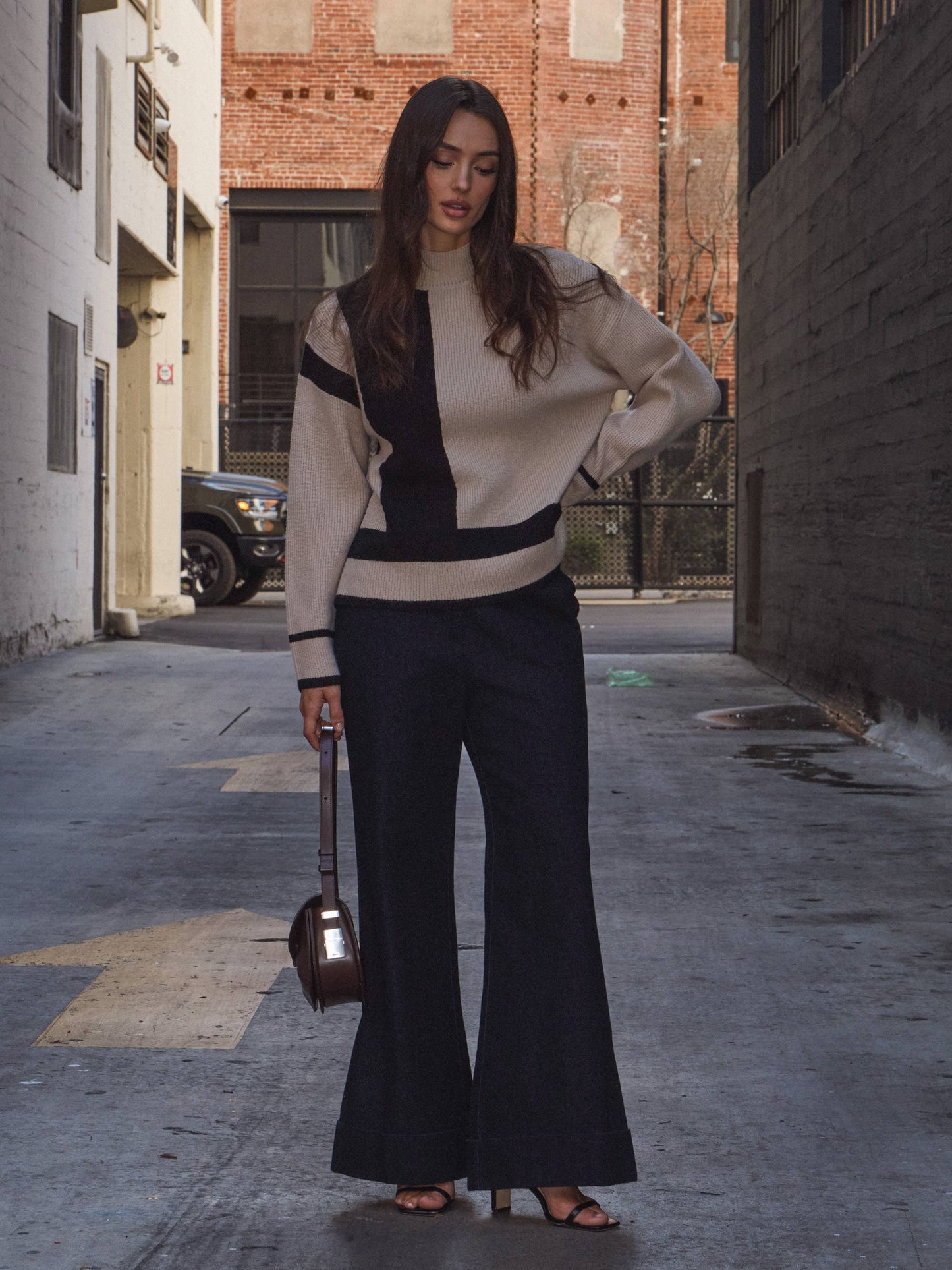 Aria Color Block Sweater