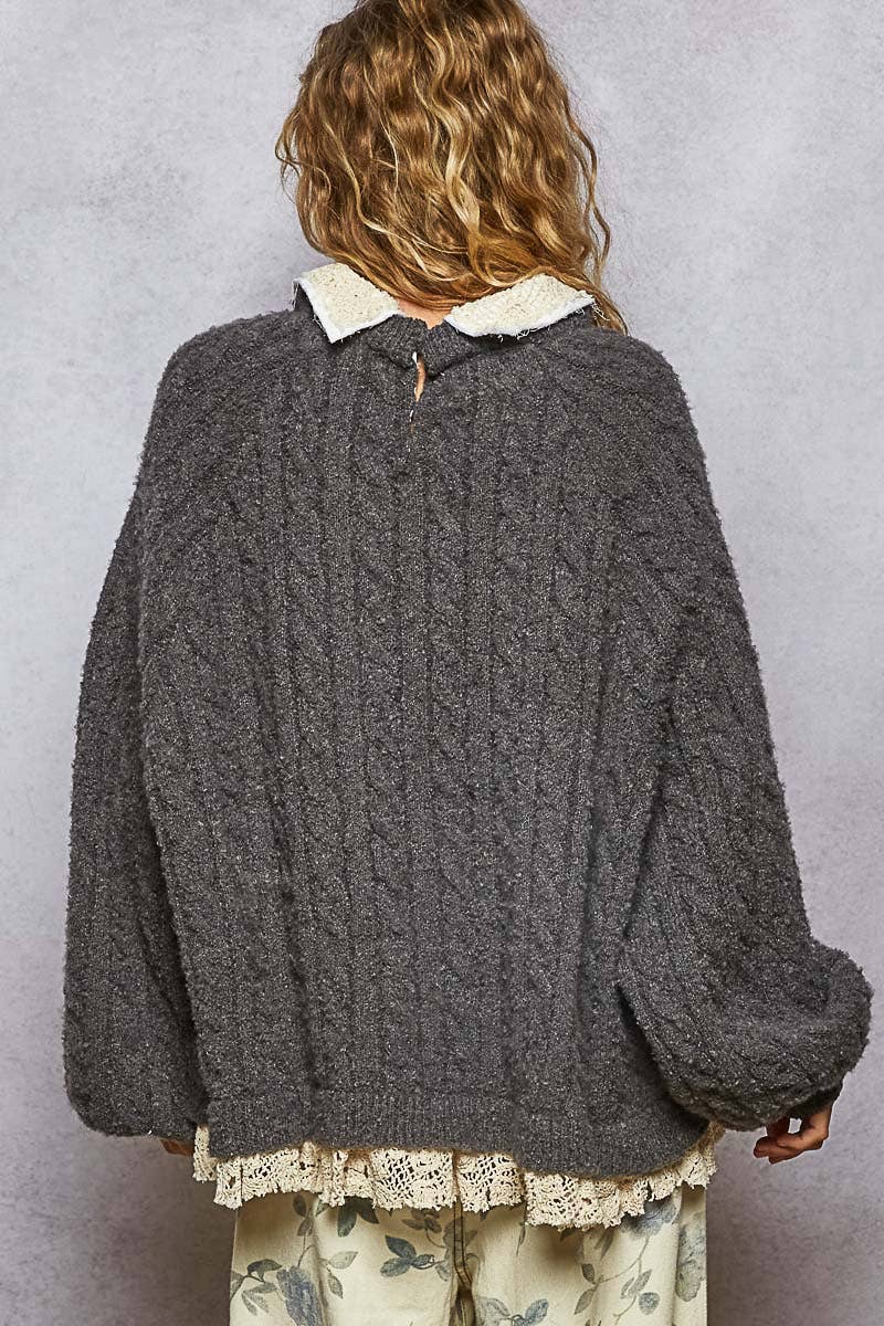 Jolie Crochet & Cable Knit Sweater
