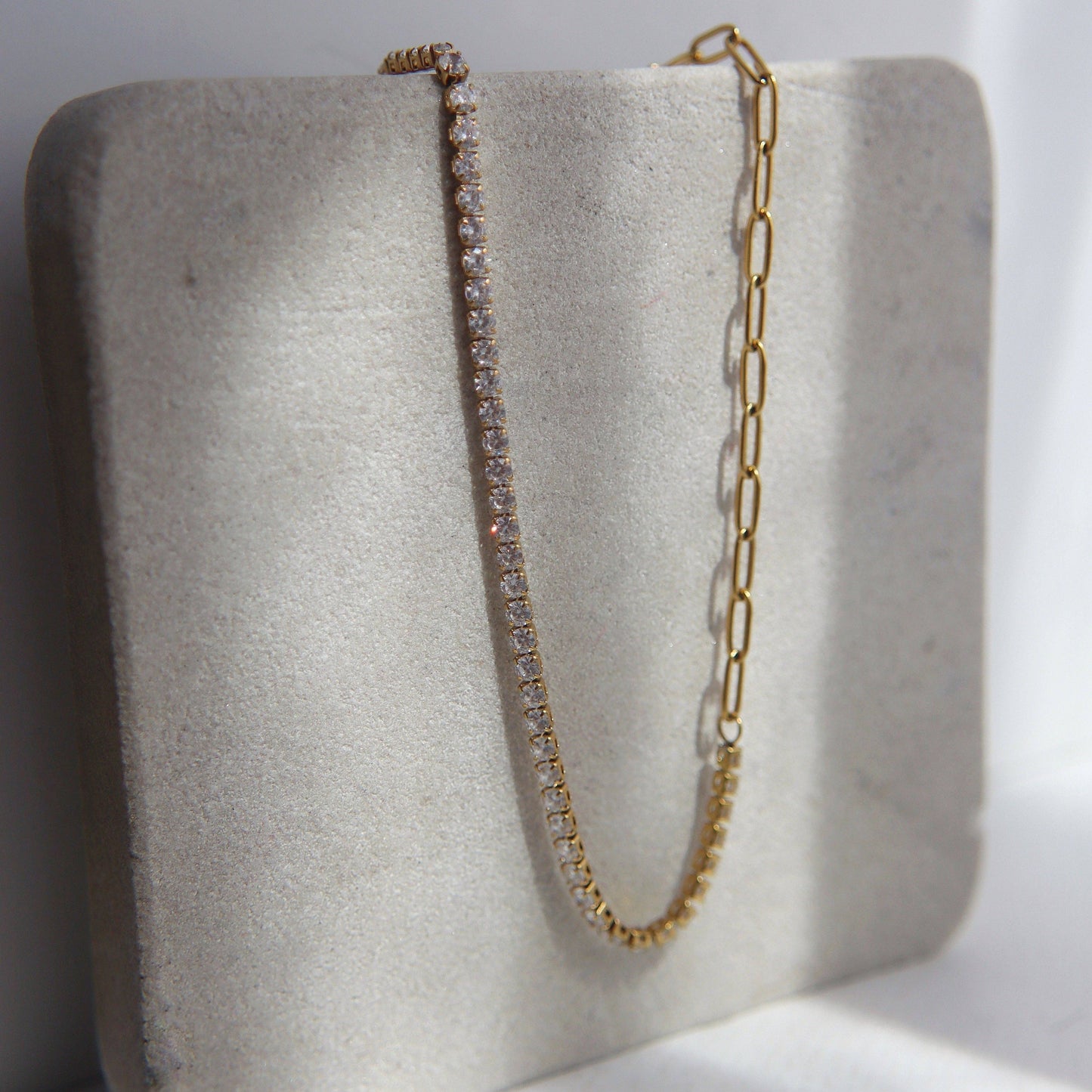 Celine CZ Paperclip Necklace