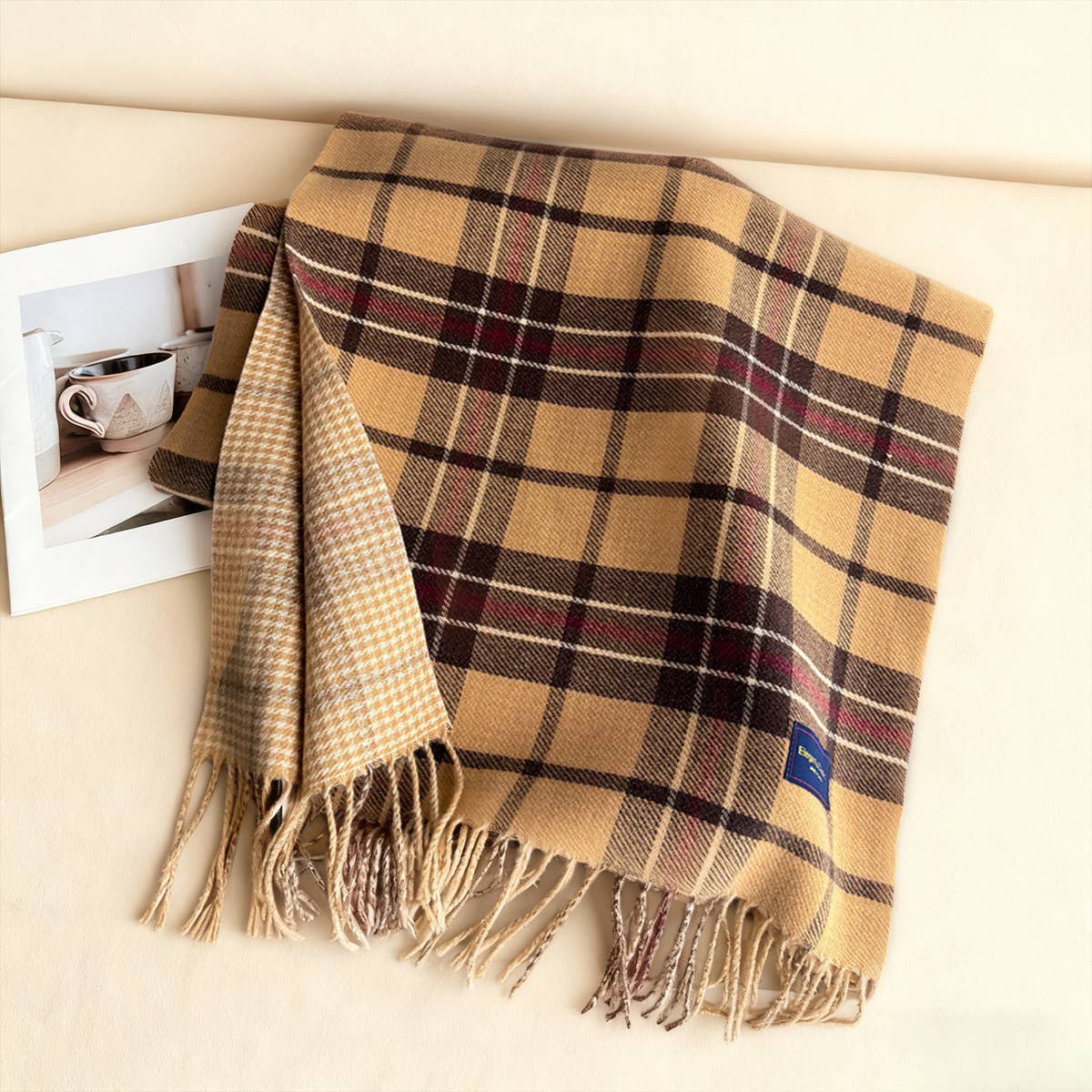 Chelsea Plaid & Houndstooth Scarf